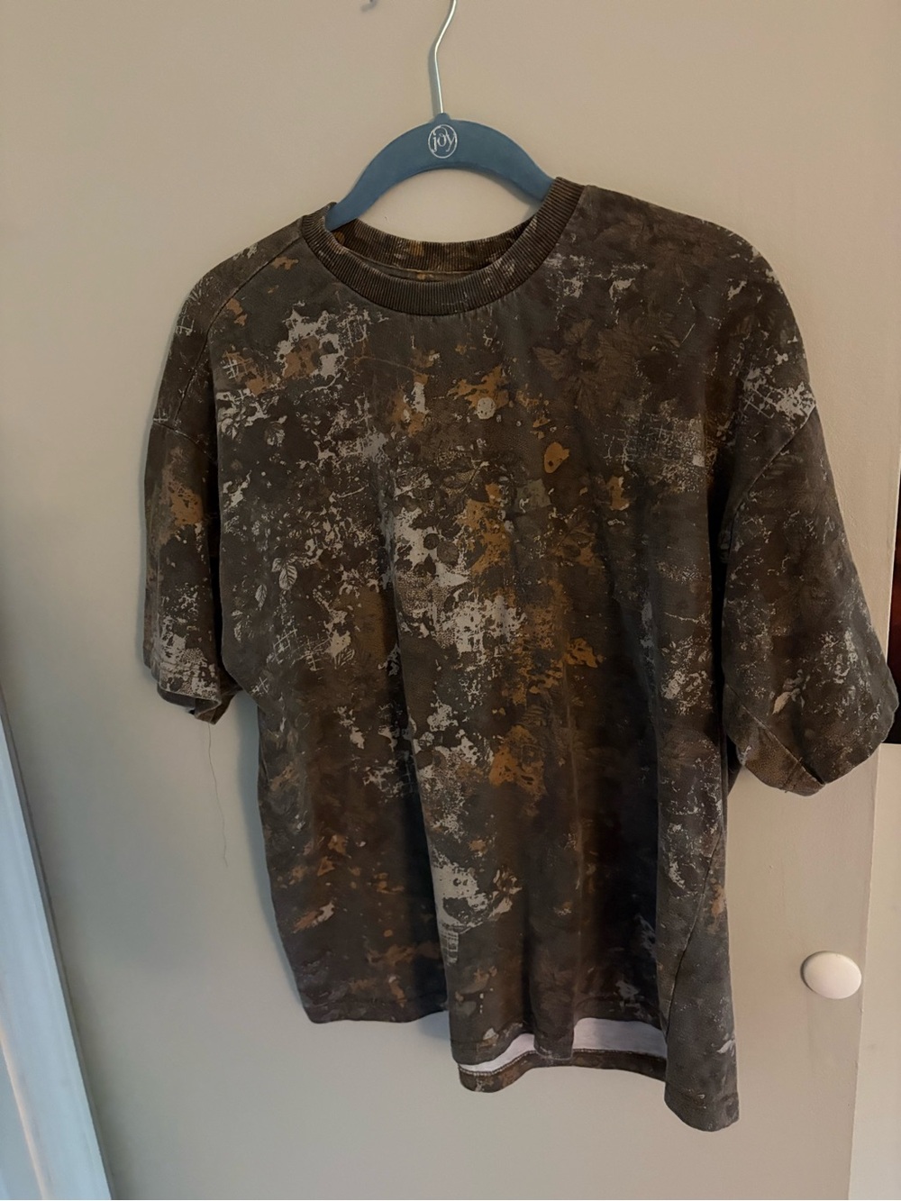 Men's Camo Paint-Splash Crew Neck T-Shirt - Brown